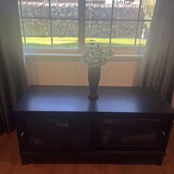 Black TV Stand With Storage 