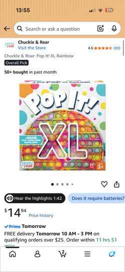 Chuckle & Roar: Pop It! XL Rainbow