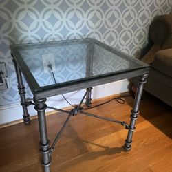 Glass Top Square Table End Table Entry Hall hallway