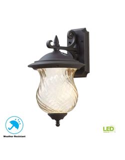 Home Decorators Aged Patina Outdoor LED Wall Lantern W/ Photocell