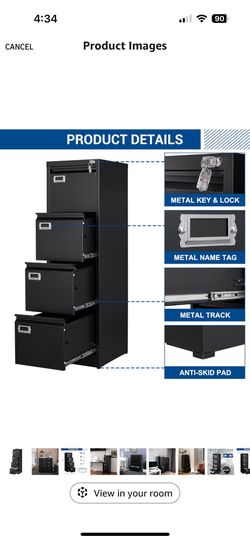 4 Drawer Vertical File Cabinet