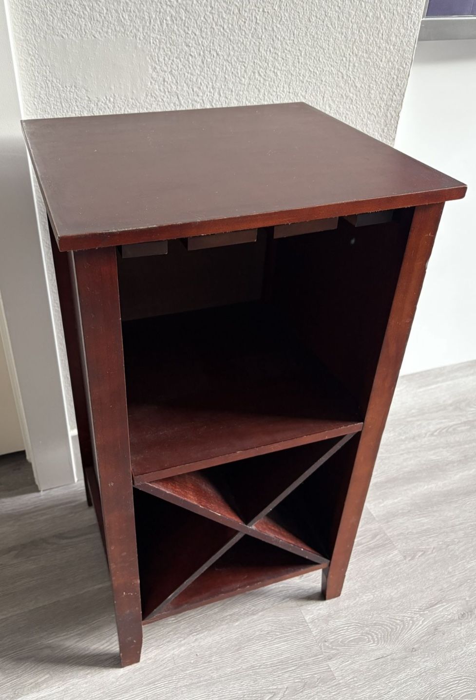 Wood End Table/Wine Rack
