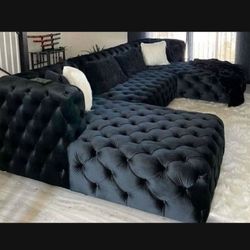 Black Sofa Black Sectional NEW 140x70 Finance Available 