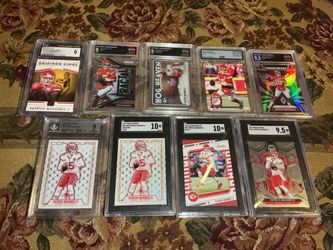 Graded Patrick Mahomes football cards from Beckett CGC SGC AND arena