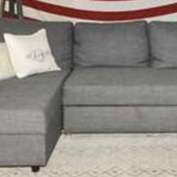 Gray IKEA FRIHETEN couch With Storage & Pullout Bed