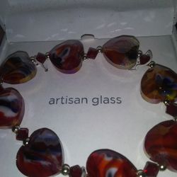 Glass Heart Bracelet