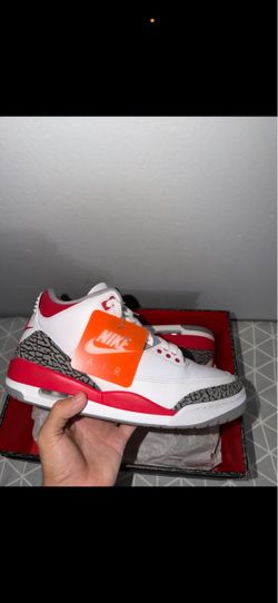 Nike Air Jordan 3 White Red Cement Sneakers