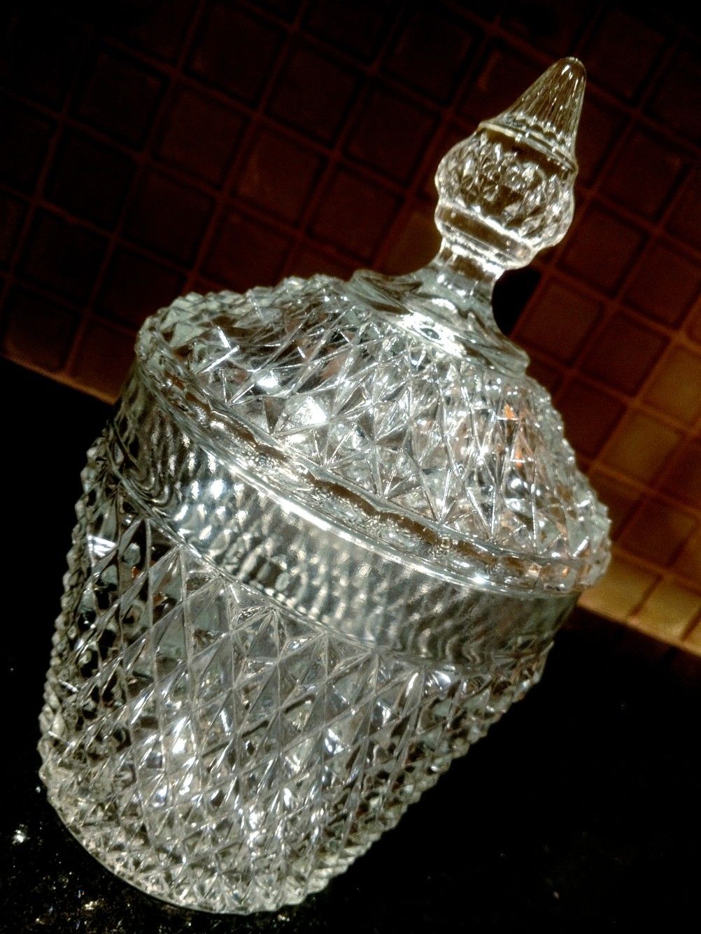 Vintage Indiana Glass Ice Bucket With Lid