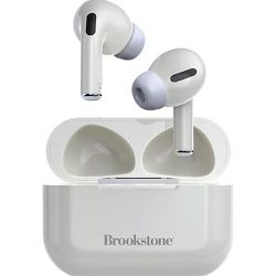 Brookstone Touchpro True Wireless EARBUDS Re-Chargable WHITE