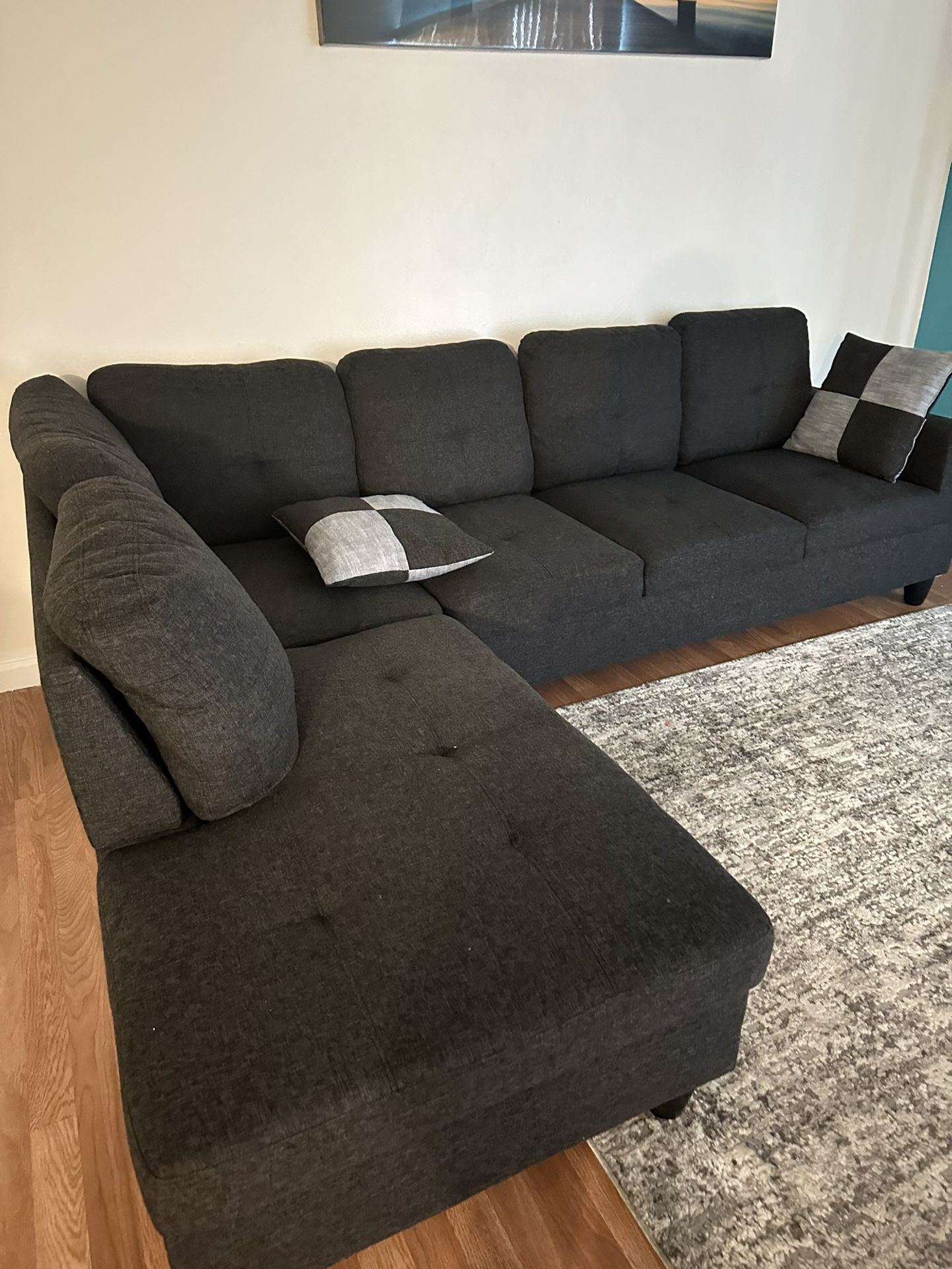 Dark Grey sectional couch