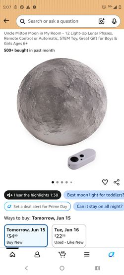 Science STEM STEAM Books, Star String Light &  Uncle Milton Moon in My Room - 12 Light-Up Lunar Phases Remote Control or Automatic STEM Toy