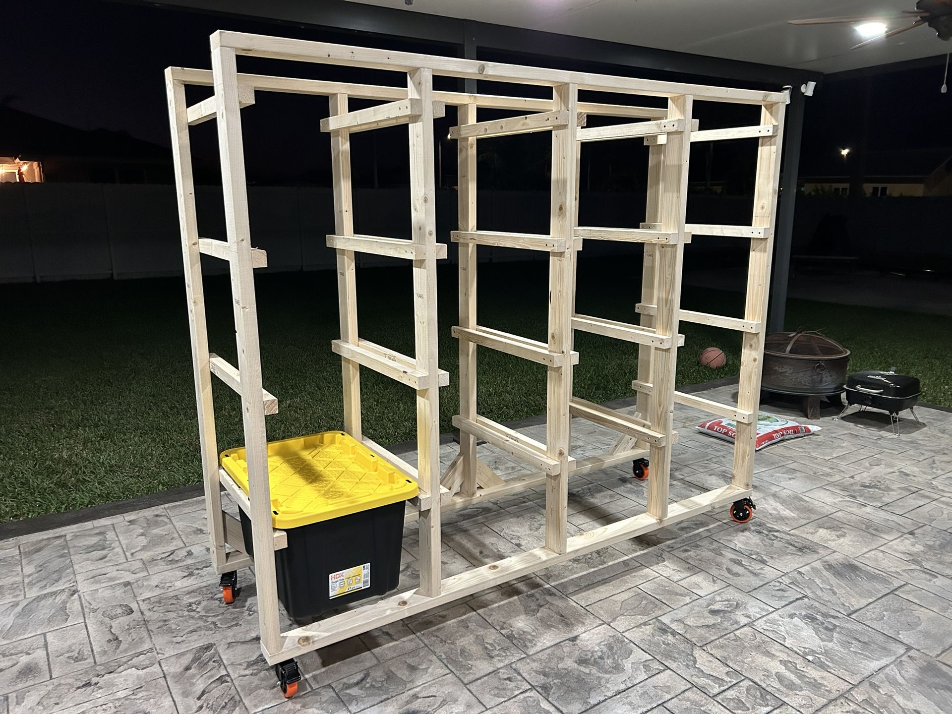 Mobile Storage Shelf Unit For 27 Gallon Totes