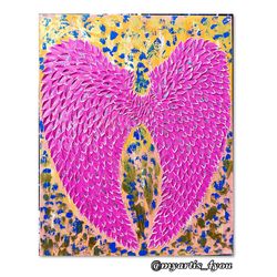 Pink Angel Wings Original Painting Canvas 