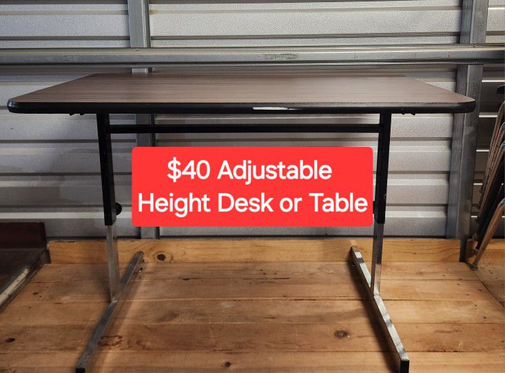 $40 Very Sturdy Adjustable Height Desk  / Table / Work Bench 