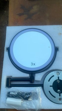 Led black make up mirror