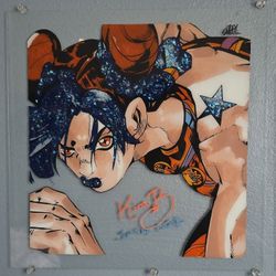 Autographed Jolyne Cujoh Glass Painting