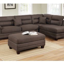 Brown Sectional Sofa With Ottoman 