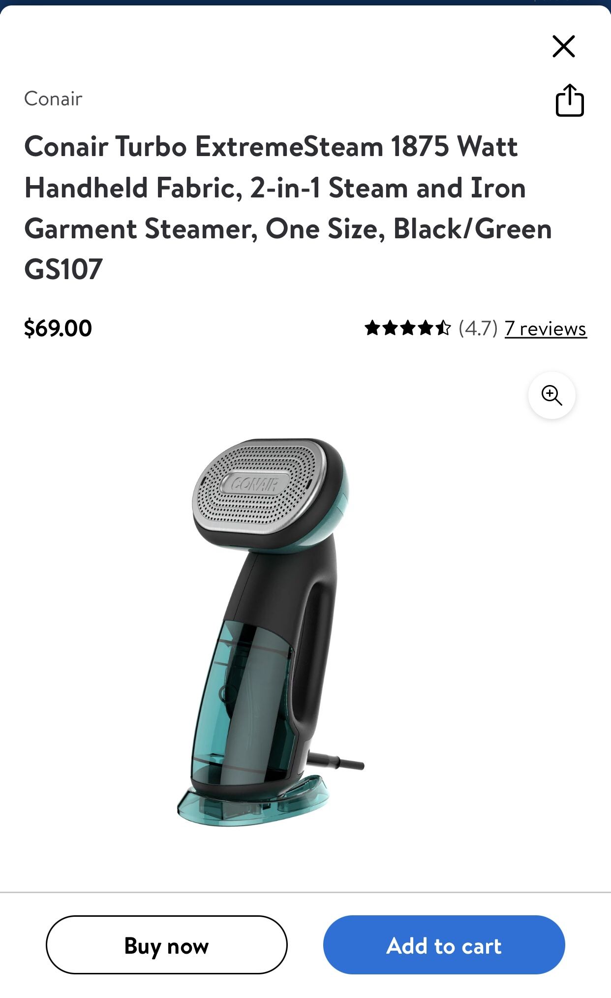 Conair 2 in 1 Steamer & Iron