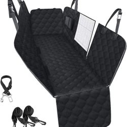 PETICON Dog Car Seat Cover for Back Seat, 100% Waterproof Dog Seat Cover for Cars with Mesh Window, Scratchproof Back Seat Cover for Dogs, Nonslip Dog