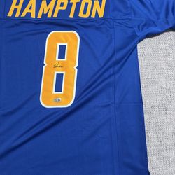 Omarion Hampton Autograph Custom Jersey-Metabilia Coa-L.A. Chargers