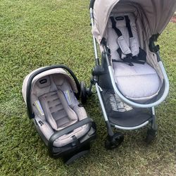 Evenflo Pivot Modular Travel System with LiteMax Infant Car Seat (Desert Tan)