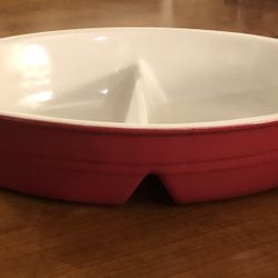 Portugal Sur La Table 13X 9X3 Stoneware Divided Baking Serving Dish 