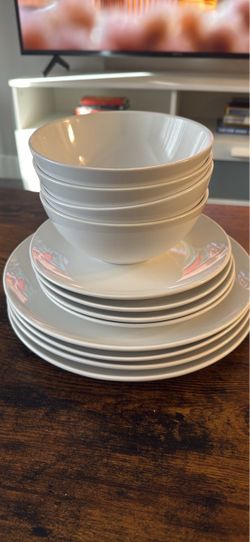 White Ceramic Dinnerware Set $20 OBO