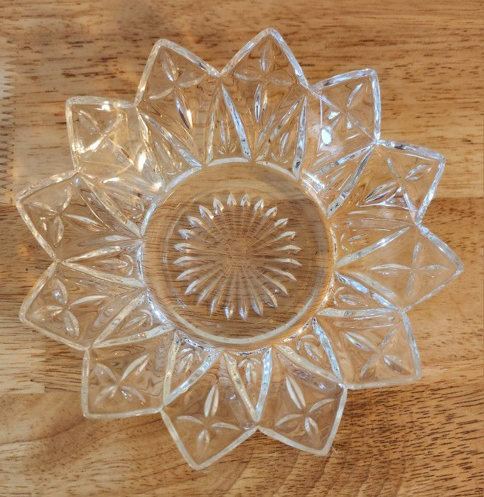 Vintage Federal Glass 5.5” Clear Glass Petal Bowl
