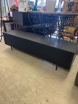 Black Low-Profile TV Stand Media Console