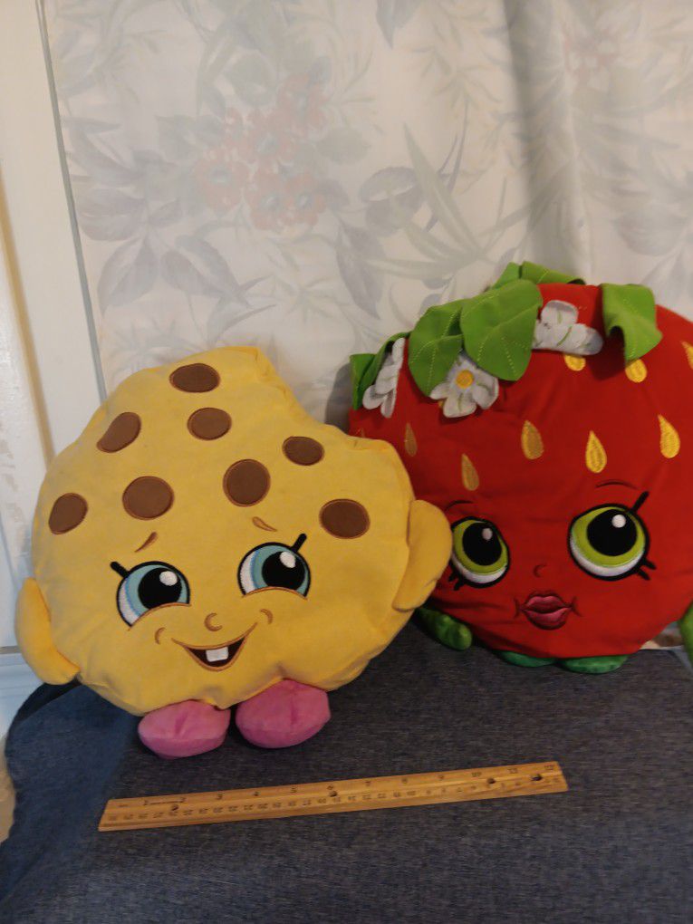 Strawberry  Kiss Pillow and Kooky Cookie  Shopkin  Plush  $ 12 For  BOTH 