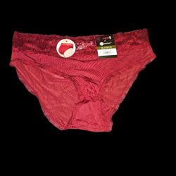 Silky Lace Trim Hipster Panties Size XL