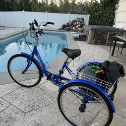 OUTROAD Adult Tricycle With Cover, Extra Container And Lock