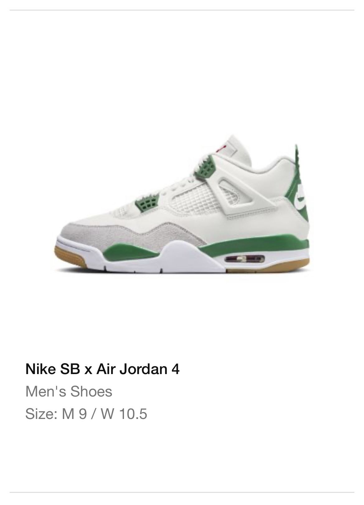 Nike Jordan 4 SB Size 9 Dead stock