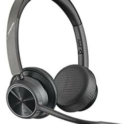 Plantronics Poly Voyager 4320 UC Wireless Headset w Boom Mic. ConnectS to PC/MAC via USB-A Bluetooth Adapter, Cell Phone via Bluetooth - Teams, Zoom 