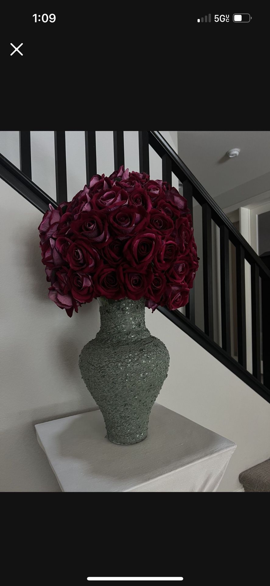 large rose vase