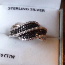 🍀NEW Real White/Black Diamonds In 925 Sterling Silver (plata) $180 🎈