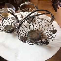 Lot Of 3 Vintage Godinger Silver Plate Baskets