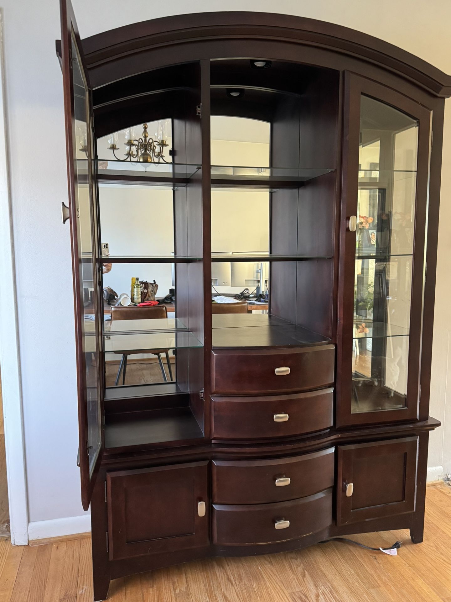 Cherry Wood China Hutch. $350 OBO