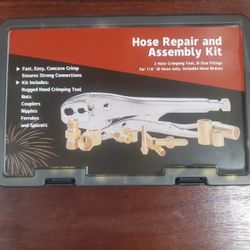 (New in Box) 58-Piece Torch & Air Hose Repair Kit w/ Hose Crimper – Oxygen Acetylene