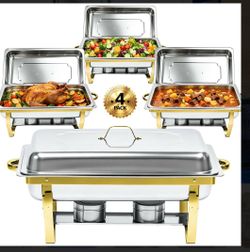 Stainless Steel Chafing Dish Set – 4 Pack