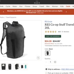 REI Stuff travel backpack