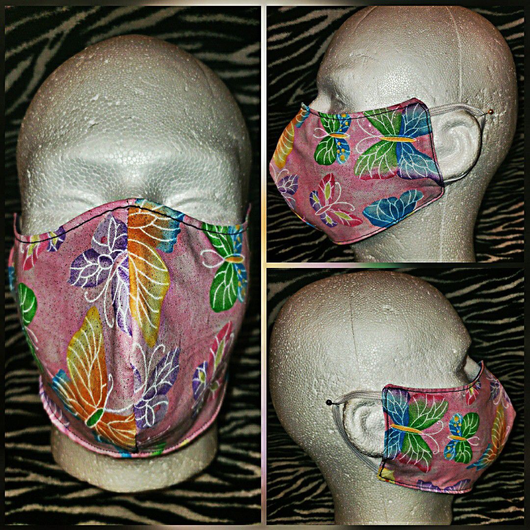 Large & Medium Multi-Colored Butterfly Face Mask