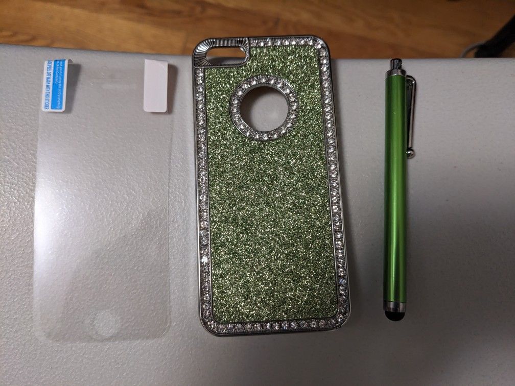 iphone 5 Glitter Phone Case with Stylus and Screen Protector