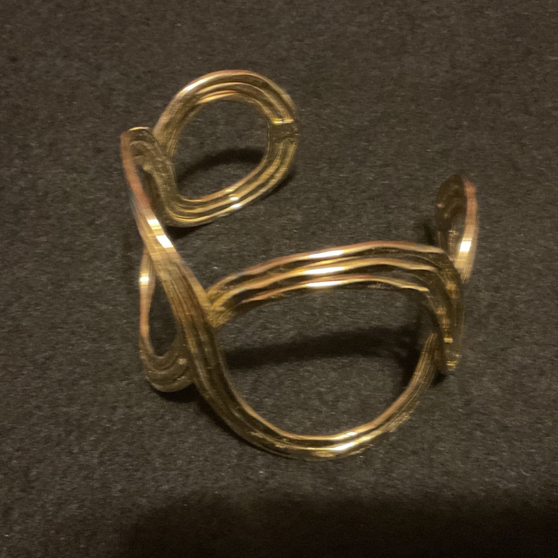 Gold Plated Wide Cuff Bracelet