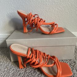 Orange Laced Heels 