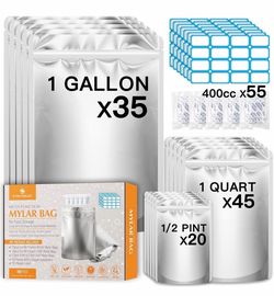 Symynelec 100 Piece Mylar Bag Kit for Food Storage