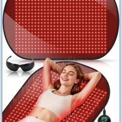 New-43'' x 26'' Red Light Therapy Mat for Body, 580 LEDs Near Infrared Light Therapy Pad Adjustable 10-90 min Timer, 660nm & 850nm Home Red Light Ther