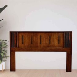 Vintage 1970 MCM Lane Headboard "Tower Suite" Collection Full/Queen Bed Rosewood & Walnut