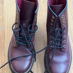 Dr Martens ZAVALA Dark Cherry Maroon Boots UK 5