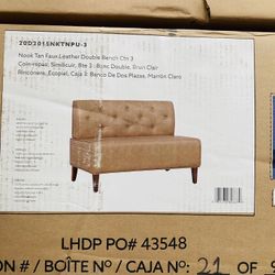 Powel Nook Faux Leather Double Bench  only this item